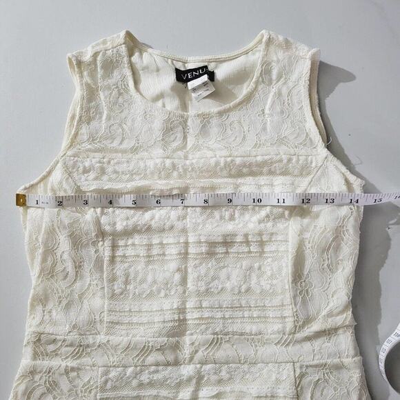 Venus Womens Ivory Bohemian All Over Lace Sleeveless Bodycon Dress Size X-Small - Picture 9 of 14